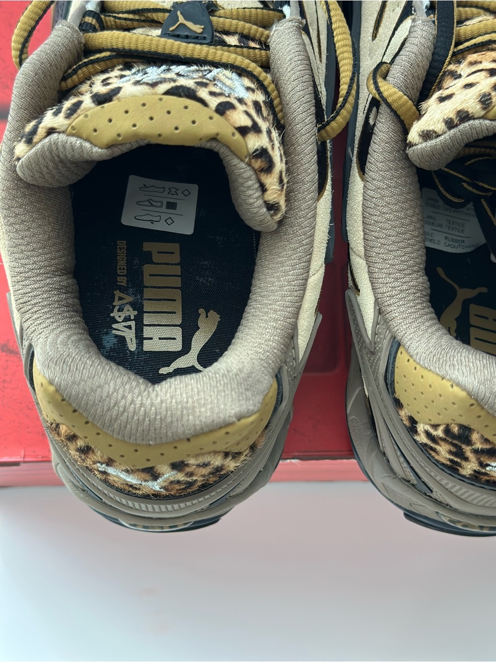 A$AP ROCKY x PUMA Inhale L Women’s 8.5 Sneakers In Toasted Almond/Black Leopard - Picture 3 of 9
